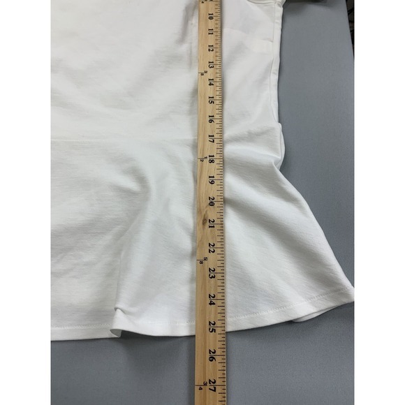 Talbots Womens Shirt Large White Base Layer Peplum Coastal Basic Capsule - Picture 7 of 7